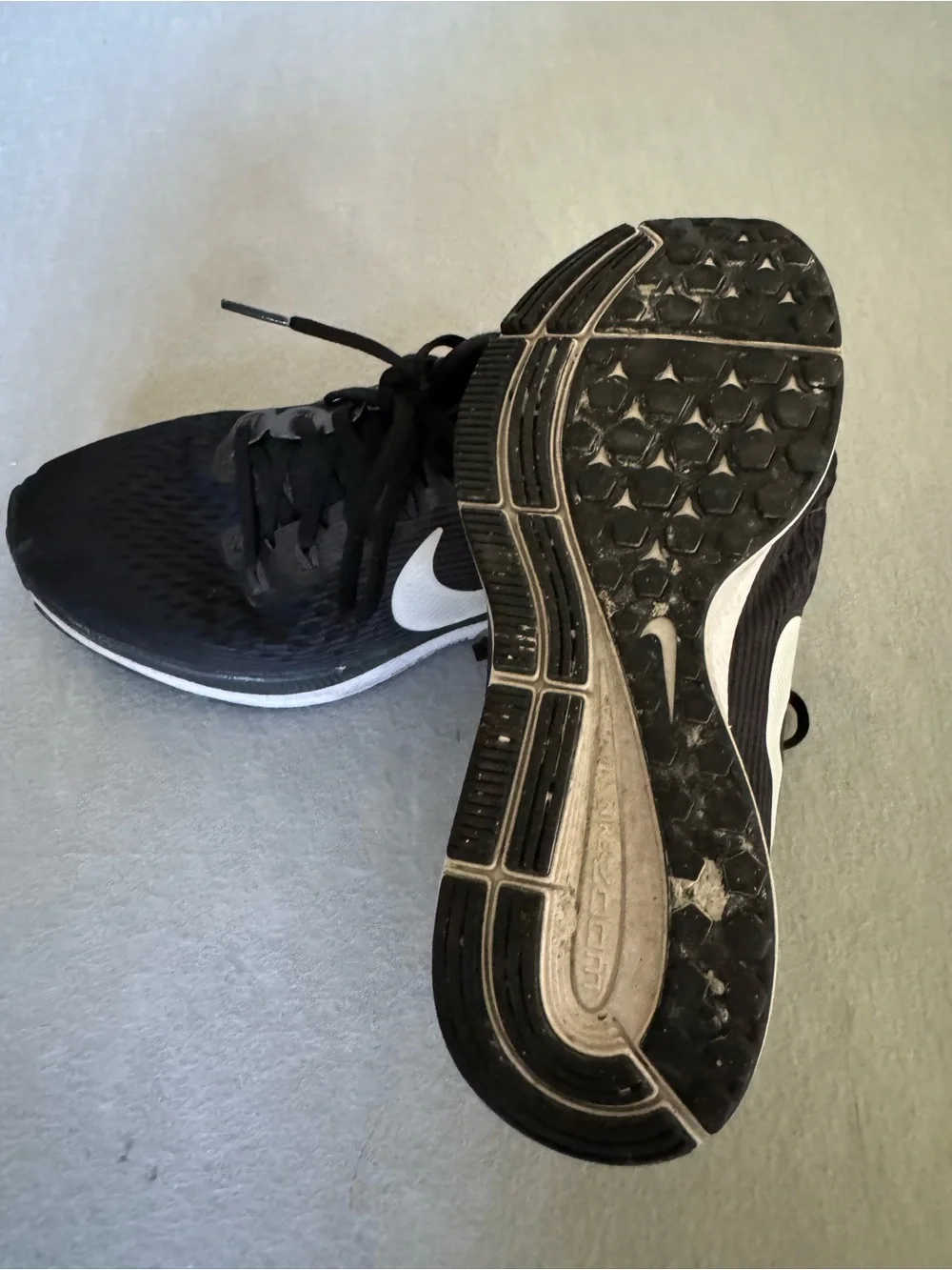 Nike Black Athletic Running Shoes with White Swoosh